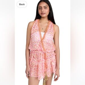 NWT Ramy Brook Pink and Orange Printed Donica Dress Size L